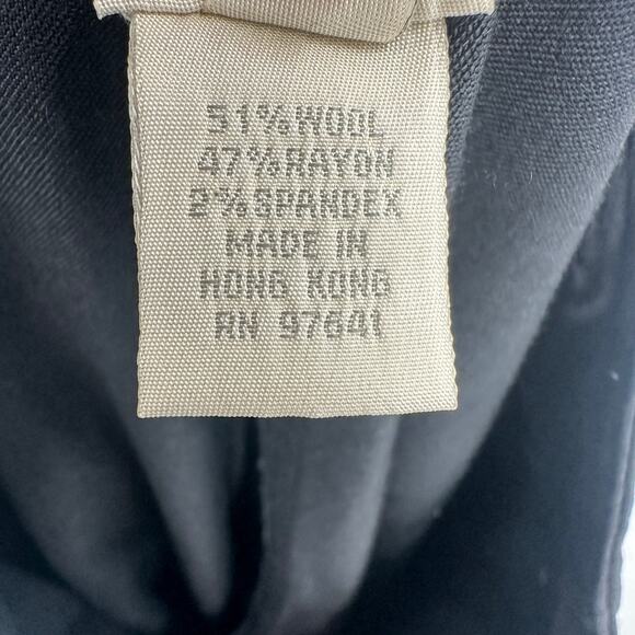 J. Jill Stretch Size 12 Vintage Black Pants Wool Blend Sailor Style Made in HK - Picture 4 of 4